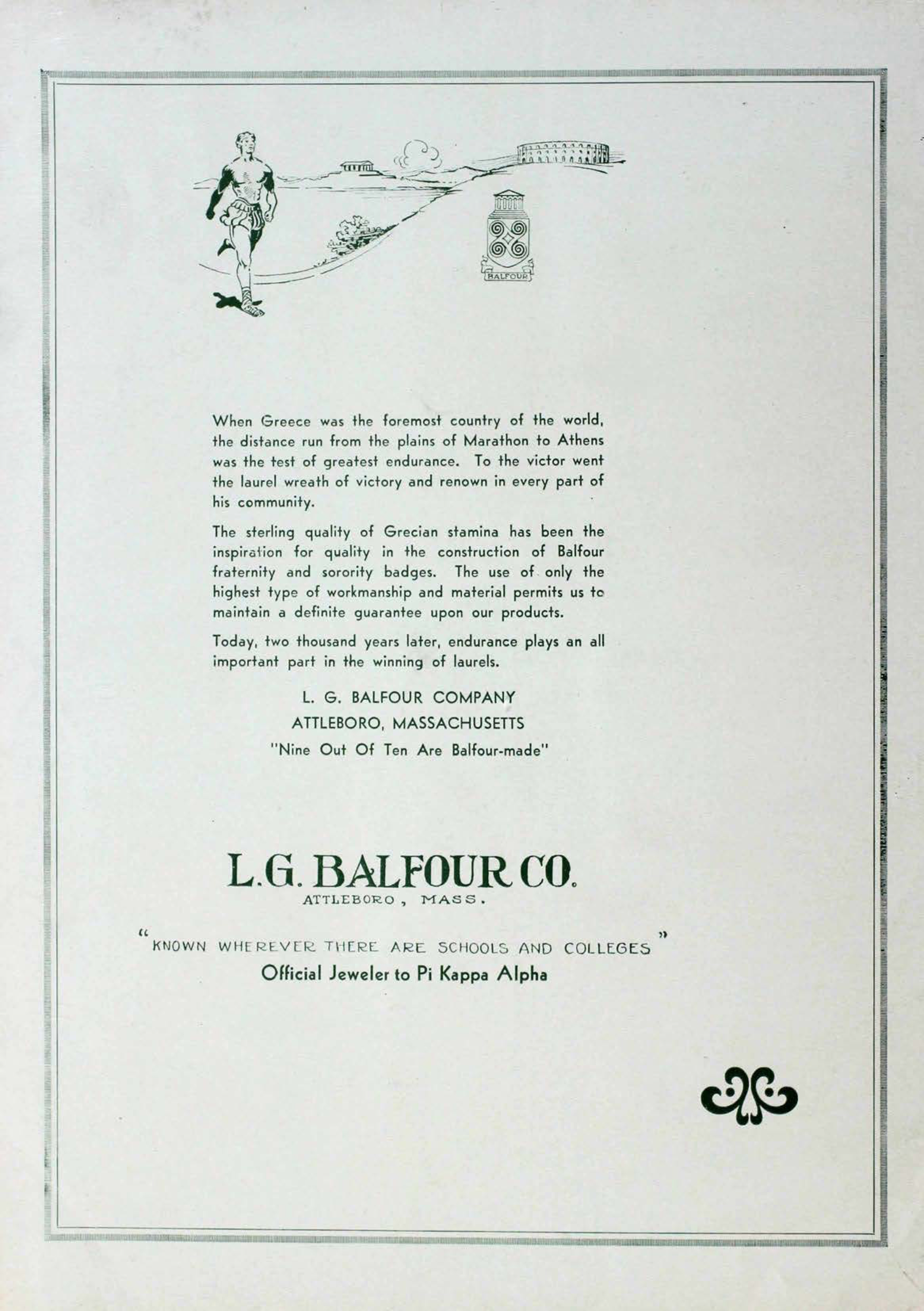 L. G. Balfour Co. Advertisement, June 1932